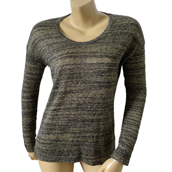 KUT FROM THE KLOTH Womens Size XS Sheer Sweater Knit Metallic Long Sleeve Shirt - Picture 1 of 7